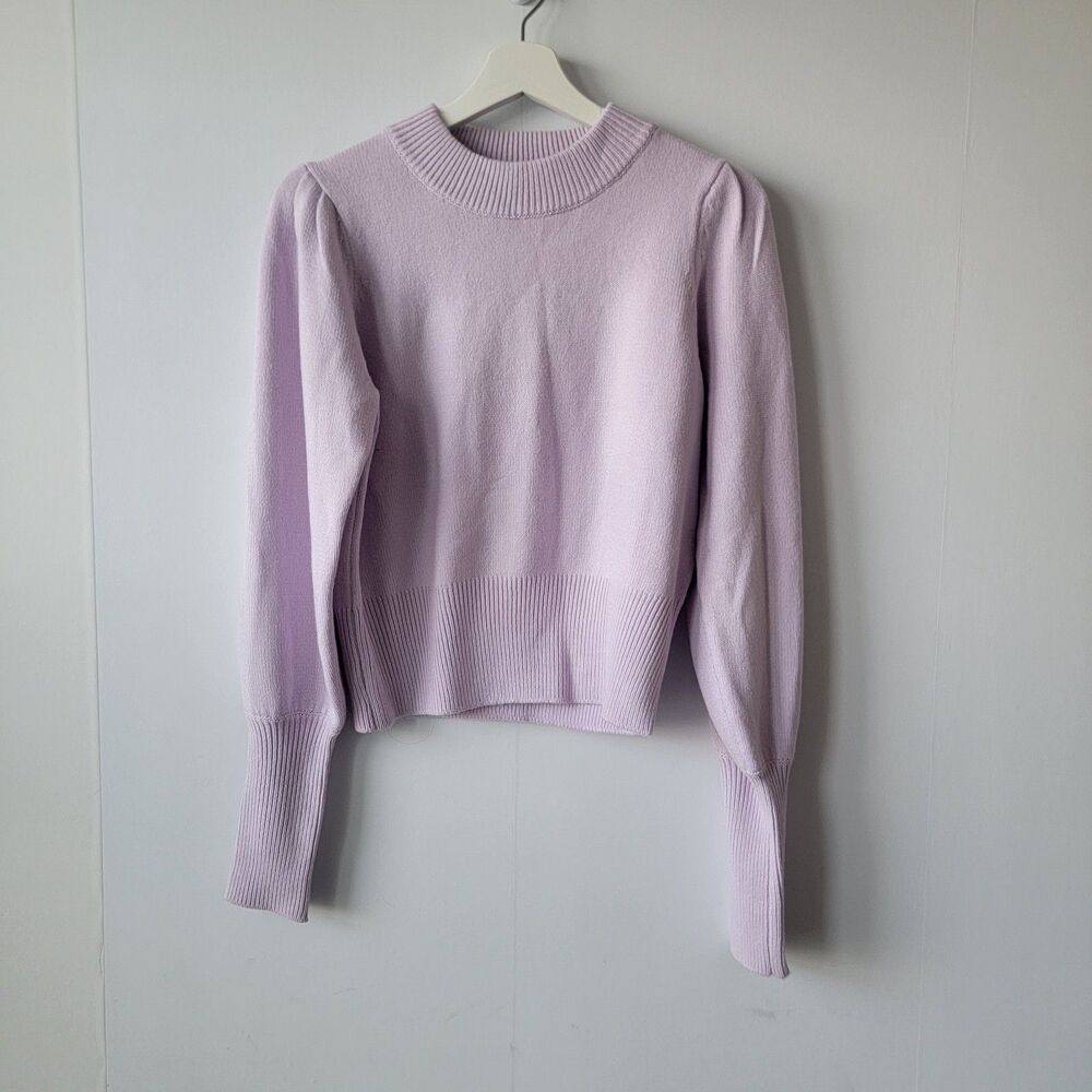 French Connection womens Mock-Neck Puff-Sleeve Sweater size S purple